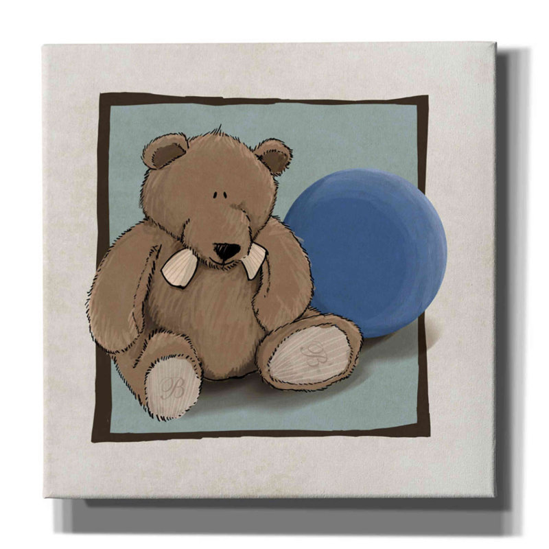 Redwood Rover «Teddy Bear And Ball» par Graphinc, estampe numérique sur toile, H 12 po x l 12 po x P 0,75 po