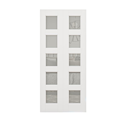 Intérieur double porte à dalle 80 / 96H 5 ’‘ 5-Lite