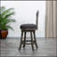 Tabouret pivotant à dossier en X de 24 po de hauteur comptoir, siège en tissu patiné-1122938464-1122938471