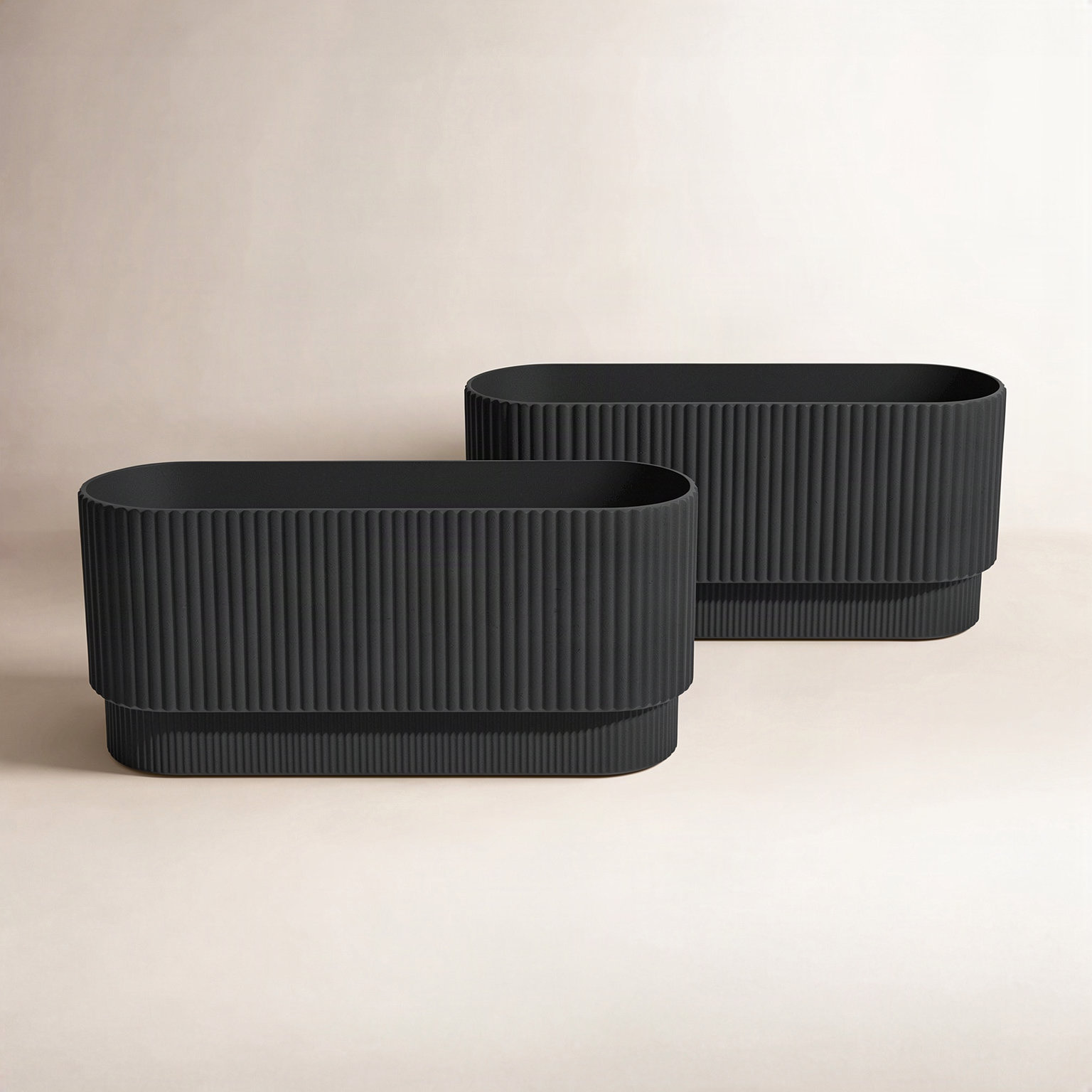 Demi 30" Planter Box, Black, 2