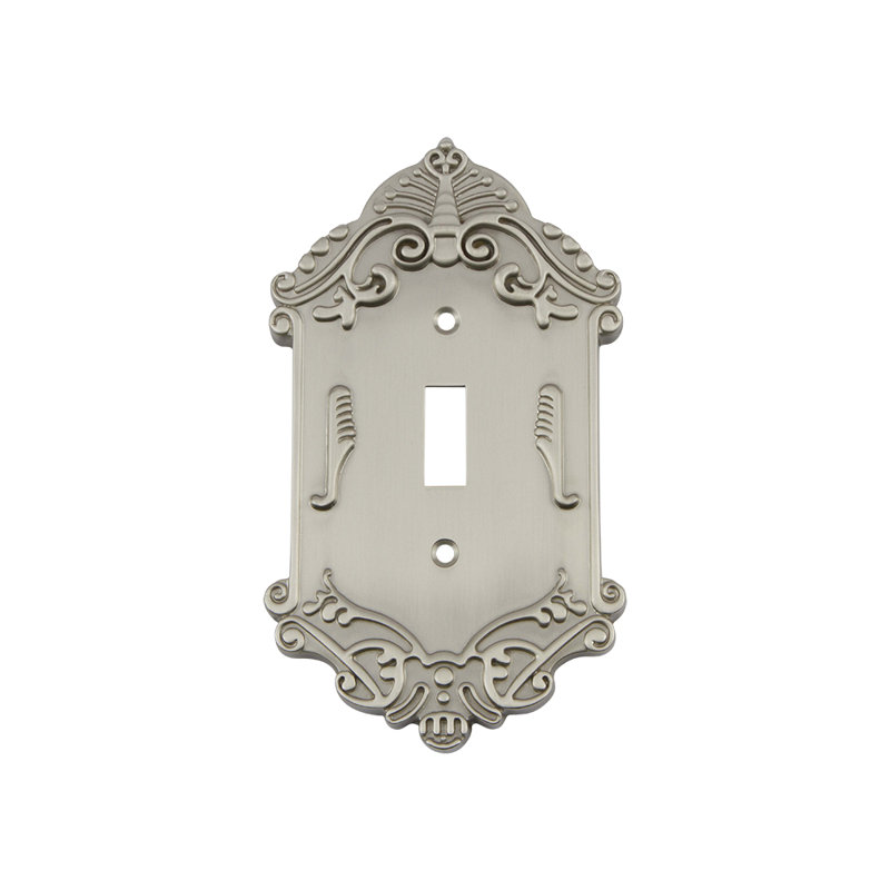 Victorian 1-Gang Toggle Light Switch Wall Plate, Satin Nickel