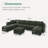 Tremee U Shaped Sectional Sofa Sleeper Sofa Couch With Storage Green-1532868429