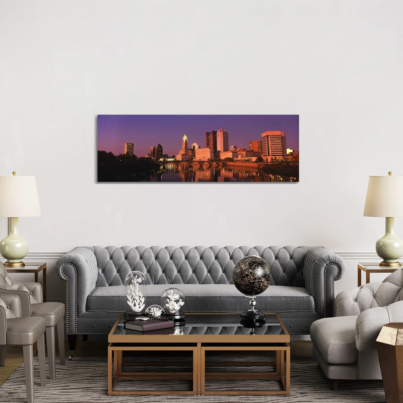 Buildings At The Waterfront, Columbus, Ohio, USA - Wrapped Canvas Panoramic Print, 152.4 cm H x 50.8 cm W x 1.91 cm D