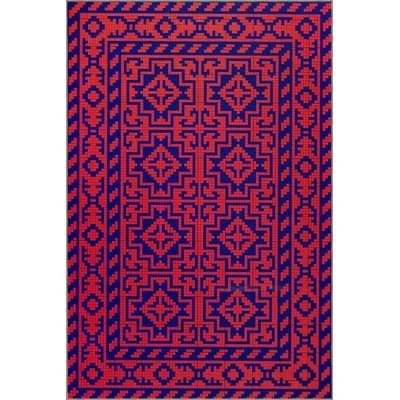 Ethnic Patterned Woven Base Rug Machine Washable