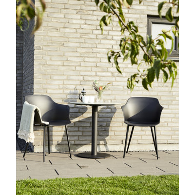 Loukios 2 - Person Metal Patio Dining Set with Round Table