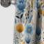 Motif de ferme bleu et jaune - Rideau floral - Rideau occultant floral - 1 panneau-107555584
