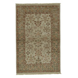 Hand Knotted Wool Area Rug in Cream And Beige