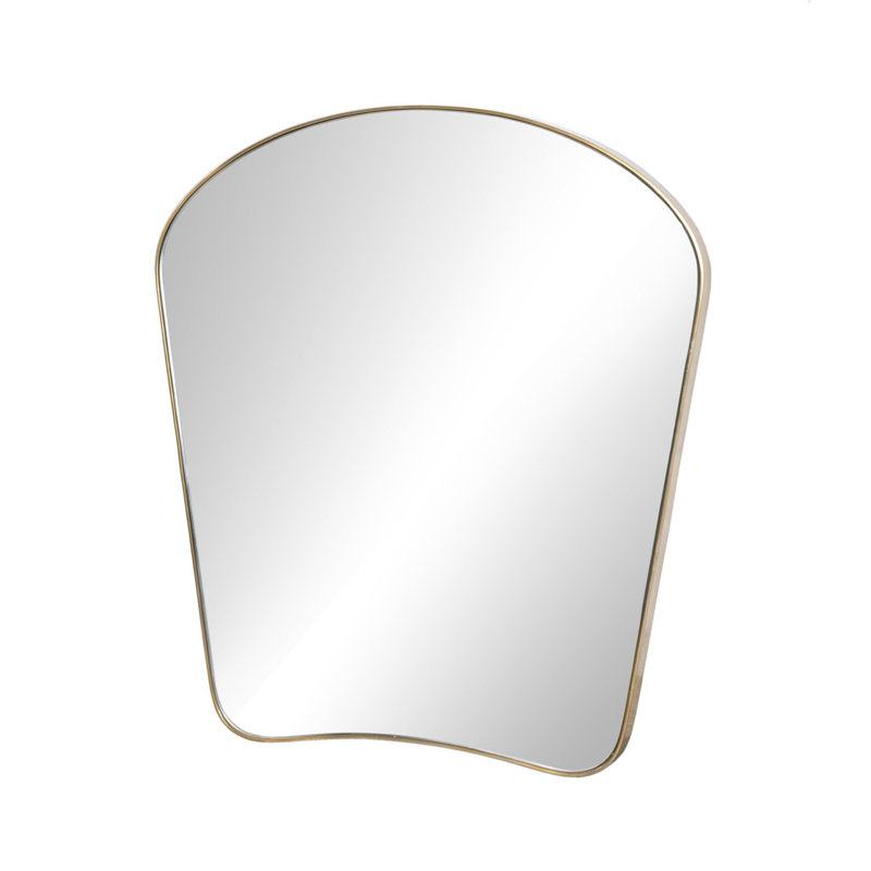 Miroir de cheminée Myerstown, 44 po x 39 po, Laiton poli