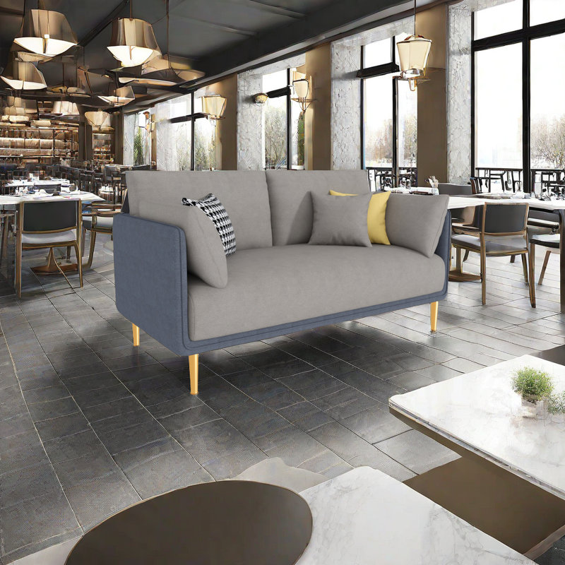 Banc rembourré Casual Cafe, Bleu / gris