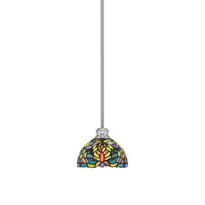 Edge Mini Pendant, 7" Kaleidoscope Art Glass