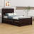 Platform Storage Bed, 2 Drawers With Wheels-2059621527
