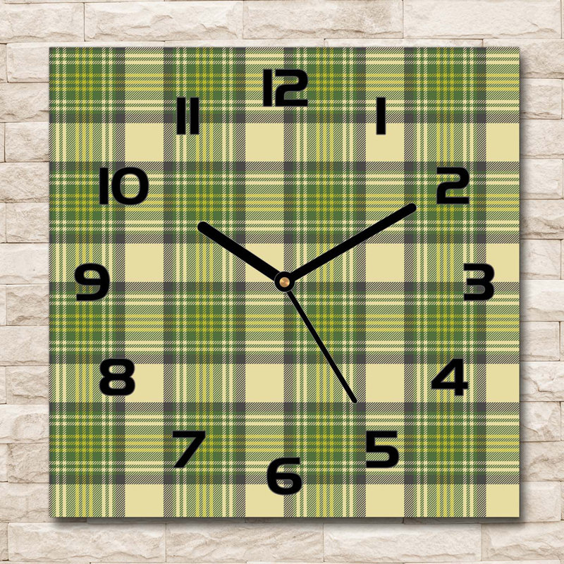 Immanuella Glass Wall Clock, Black/Green/Cream