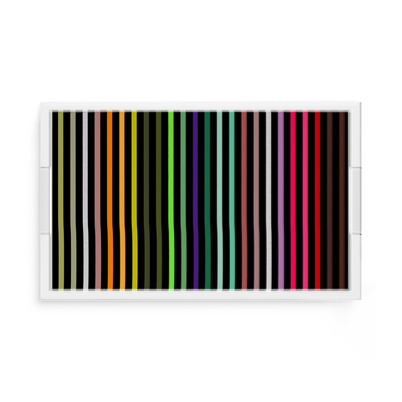 Spectrum Of Reality Black Acrylic Rectangle Decorative Tray, 17"W x 10.5"D x 2"H
