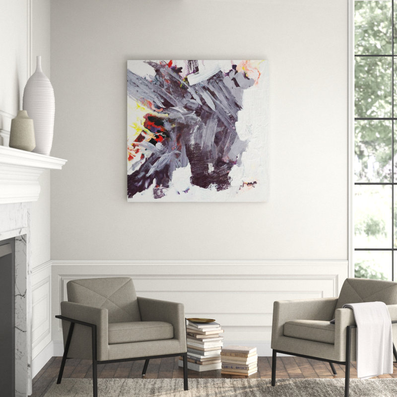 Abstract Print by John Beard, 13.5" H x 13.5" W x 1.75" D, White Framed Canvas