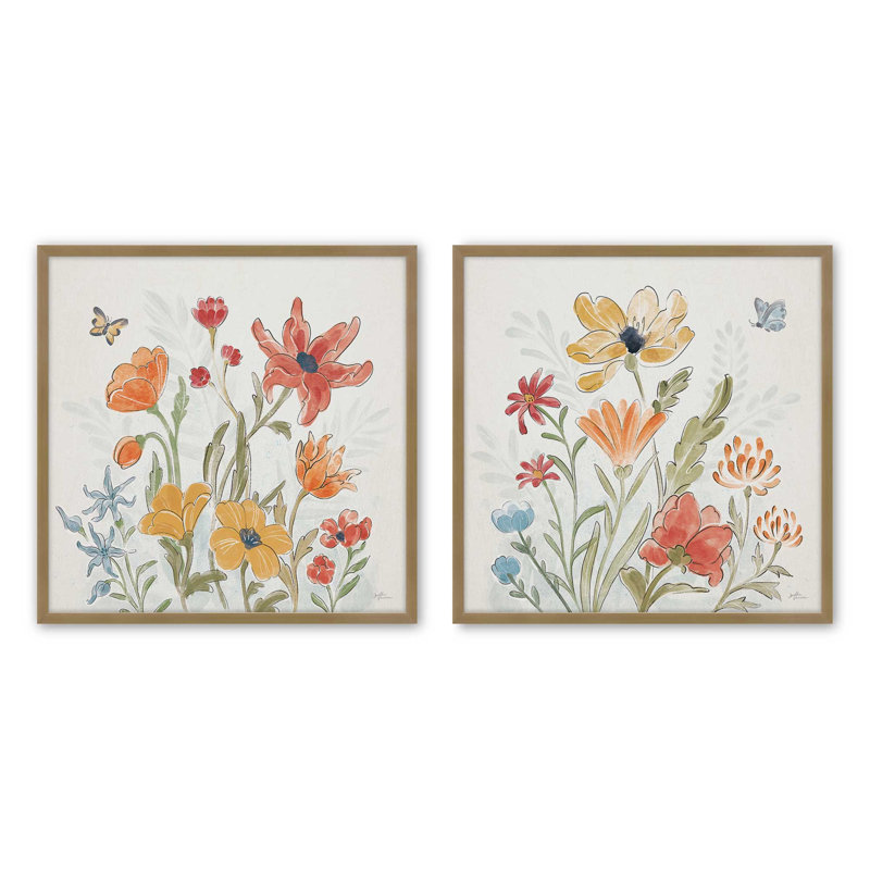 Ensemble de 2 pièces Garden Harmony, Or brossé, H 21,75 po x l 21,75 po