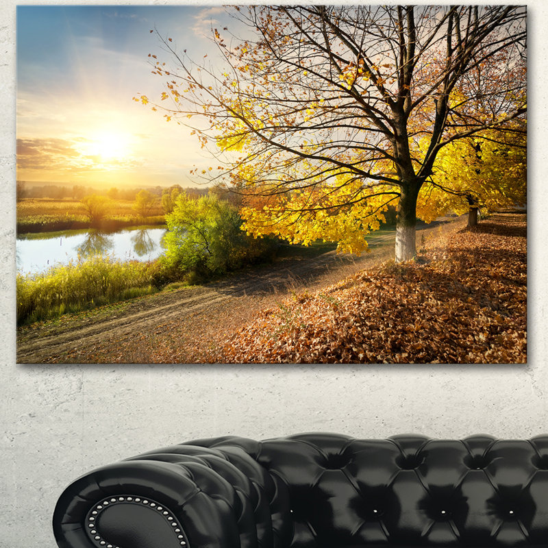 «Beautiful Road by the River», reproduction de photo sur toile, H 12 po x l 20 po