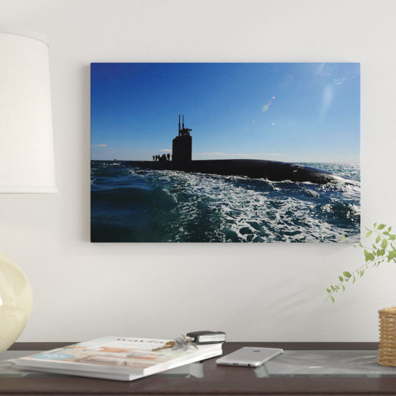 " Attack Submarine USS Scranton Pulls Into Augusta Bay " by Stocktrek Images, 8" H x 12" W x 0.75" D, Wrapped Canvas, No Mat