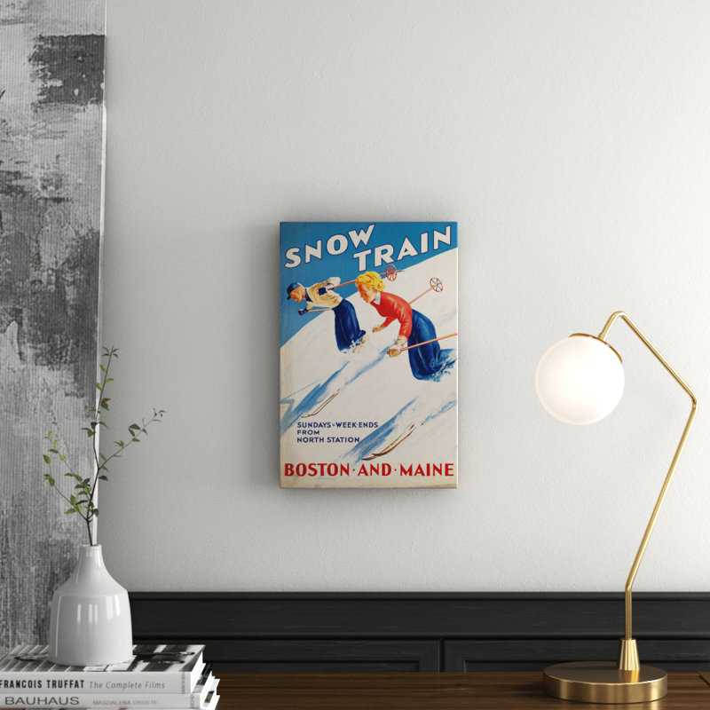 Snow Train - No Frame Print on Canvas, 45cm H x 30cm W