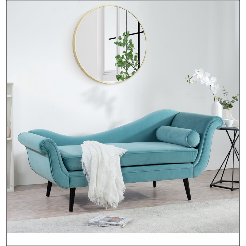 Chaise longue avec accoudoirs à volutes, Vert