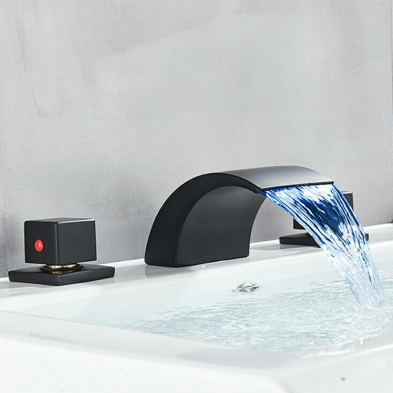 Widespread 2-handle Bathroom Faucet, Black