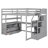 Loft Bed With Desk,Shelves,Two Built-In Drawers And Storage Staircase-426020751-408631759