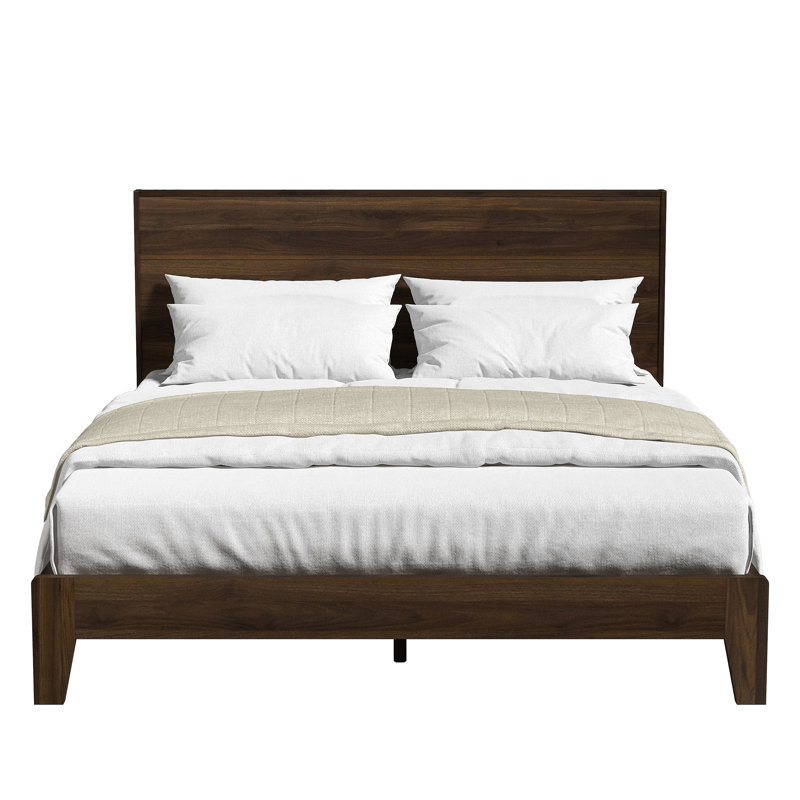 Allyannah Levison Platform Bed With Headboard, Queen, Royal Walnut