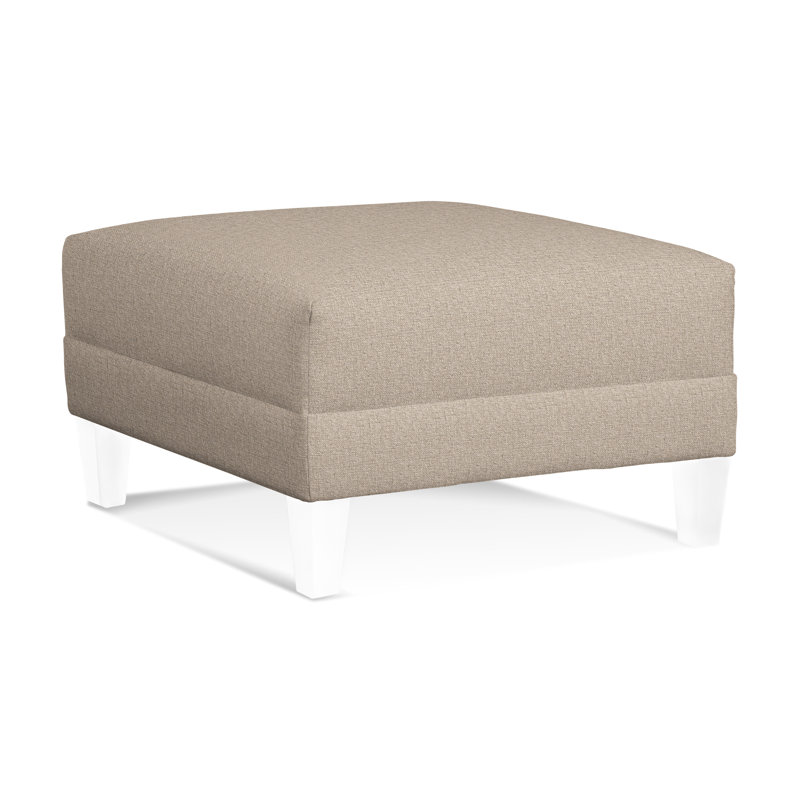 Alexa Square Ottoman, Eggshell Crypton Performance; 0884-93, Frost White