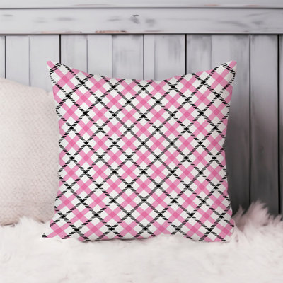 Abstract Pink Plaid Pattern II Modern