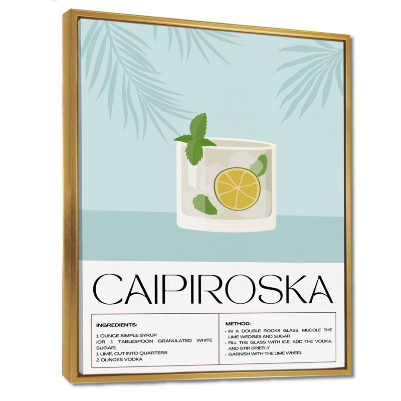 «Lime Caipiroska», impression d'art mural, H 20 po x l 12 po, Cadre flottant doré