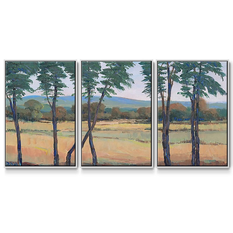 Still Morning I - 3 pièces, reproduction encadrée sur toile, H 36 po x l 75 po x P 2 po, Blanc