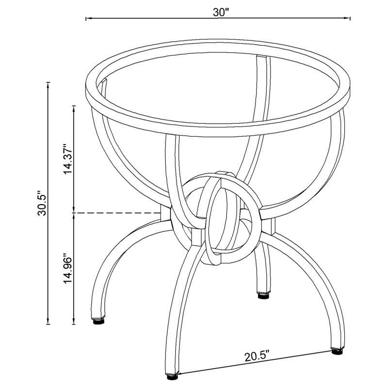 Hayek Round Metal Dining Table Base Gunmetal, Gray, 30" H x 30" L x 30" W