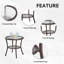 Ensemble de conversation pour patio en osier 2 personnes avec table d'appoint, repose-pieds et coussins beiges Elbart-1639755515