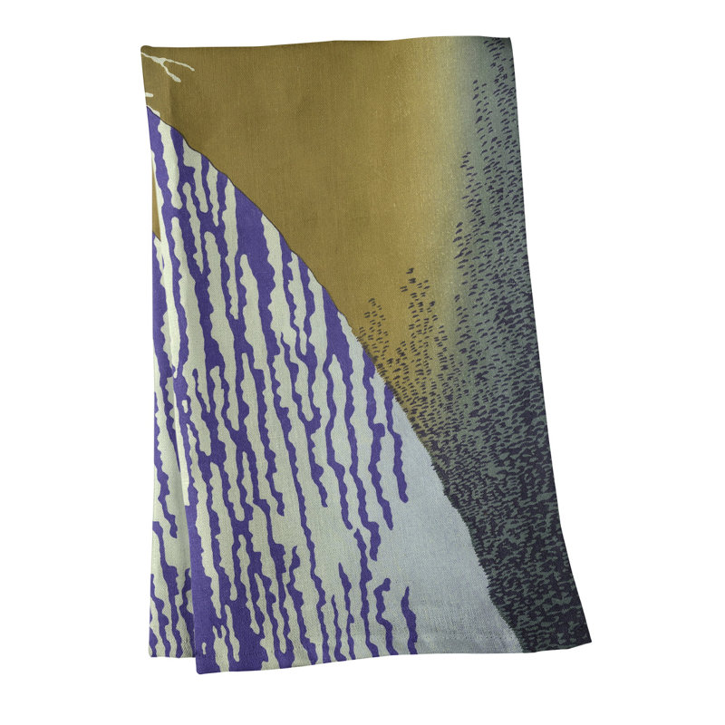 Torchon fine Wind Morning, Bleu/jaune, Polyester sergé
