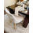 Mid-Century Modern Upholstered Dining Chair With Wooden Leg, Dining Room, Kitchen, Restruarnt Dining Chairs, Minimal Assembly Required - Cream, Set of 2