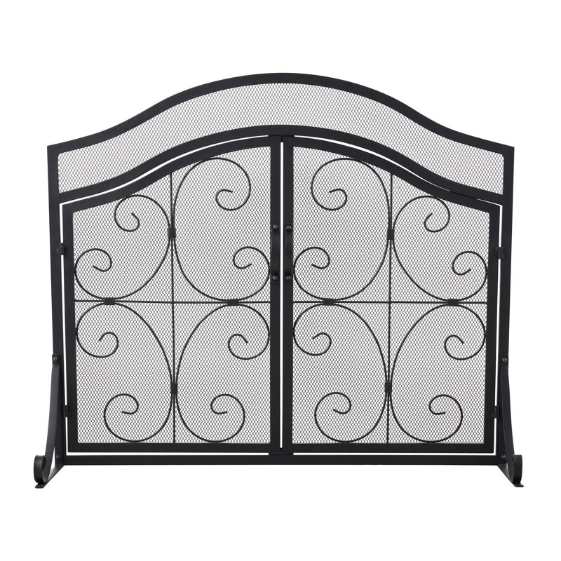 2 Double Door Iron Fireplace Door