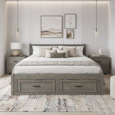 Platform Bed with 6 Storage Drawers
