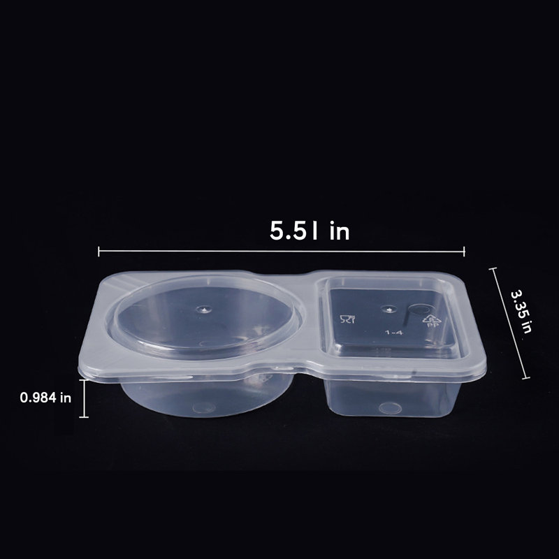 Contenant à condiments avec couvercle jetable transparent, Ensemble de 20