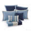 Ensemble de courtepointe 7 pièces très grand / très grand californien 7 pièces avec taies décoratives européennes et coussins décoratifs, bleu marine-128367596
