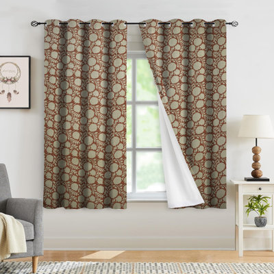 Fabdivine Vintage Handmade Lightweight Eyelet Curtains for Home Decor Drapes Window 54x45 Inch (Rajat)