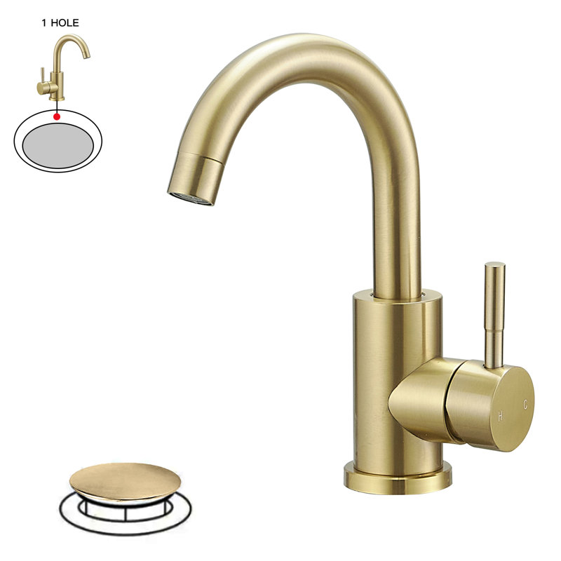Single-handle Bathroom Faucet, Brushed Gold