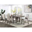 Chaises de salle à manger modernes gris avec coussins rembourrés confortables et supports de style transitionnel avec structure en bois massif