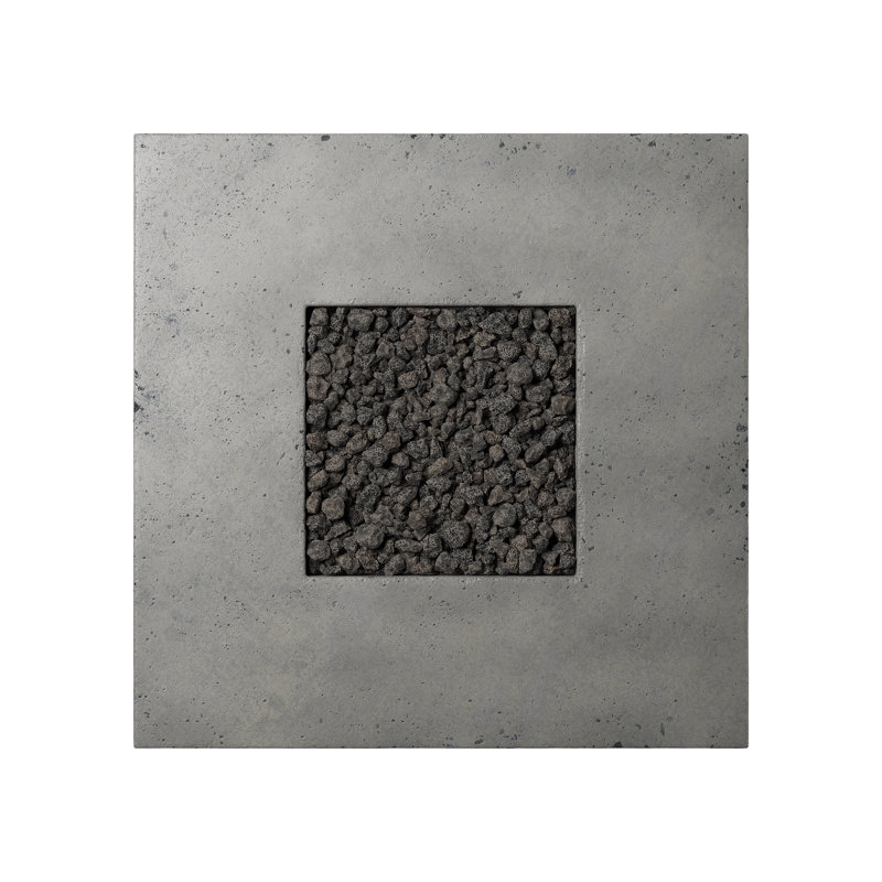 Pewter Concrete 42" Square Gas Fire Pit Table