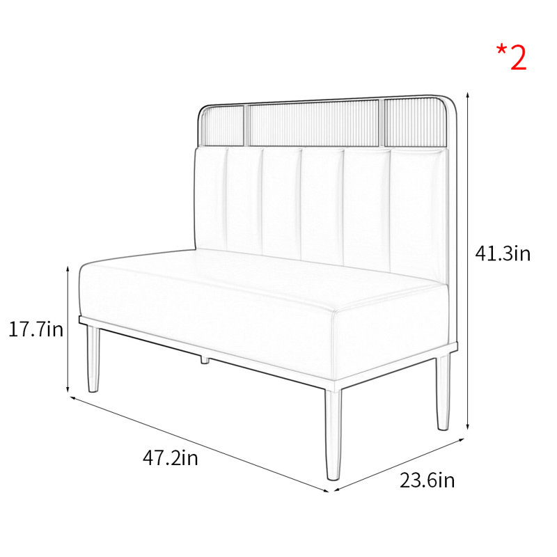 Banc rembourré en similicuir Modern Modern, Brun