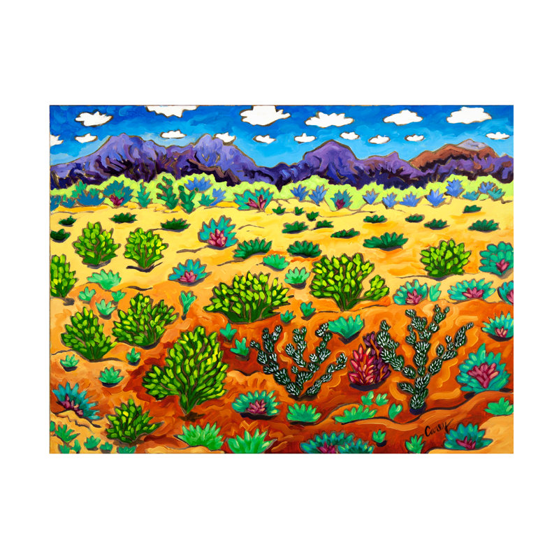 "Western destination" par Cathy Carey - peinture sur toile tendue, H 14 po x l 19 po x P 2 po