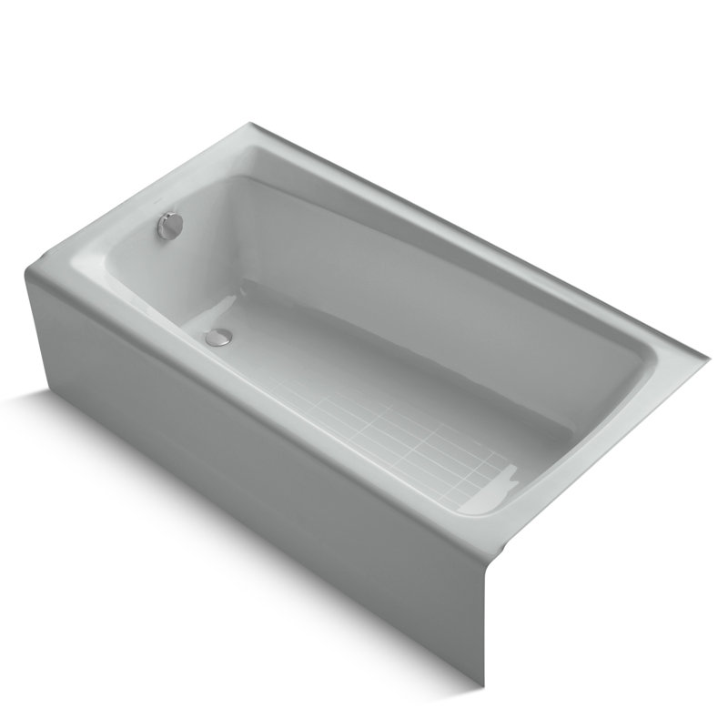 Mendota 60" x 32" Soaking Bathtub, Ice Gray, Right