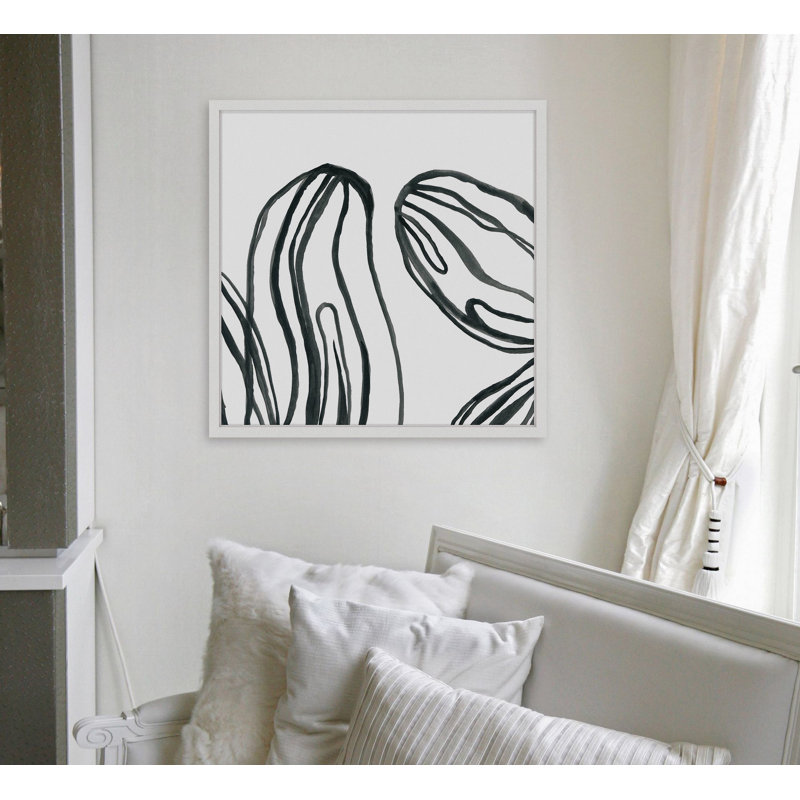 « ludique lines », reproduction de peinture à l’aquarelle encadrée sur papier, H 12 po x l 12 po