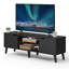 Support pour téléviseur de 65 pouces, meuble audio-vidéo avec tablette réglable, console multimédia de 147 cm de long, style transitionnel, pour salon, chambre à coucher, noir ébène-937558078