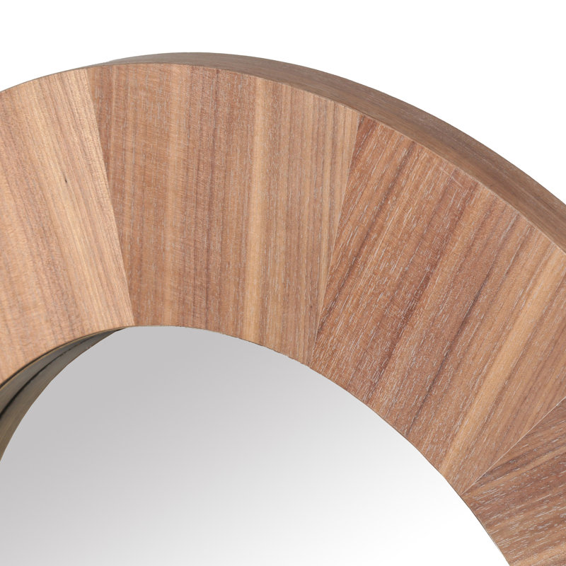Netta Round Wood Mirror, Walnut