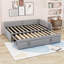 Lit de jour double rembourré en forme de L avec lit gigogne simple-1217777519