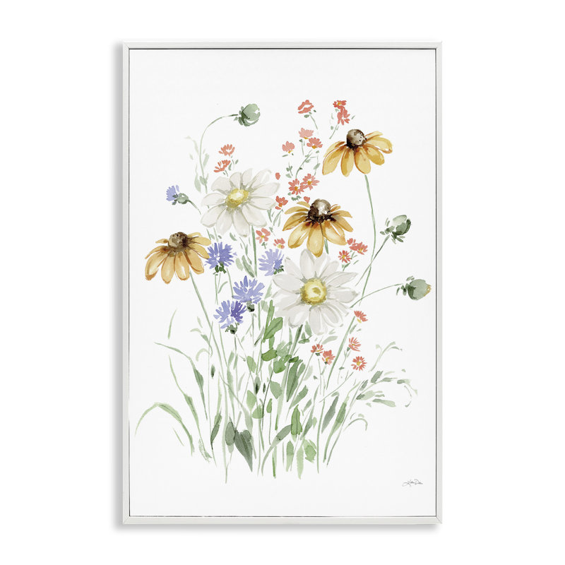 «Summer Garden Blooms Art» par Katrina Pete bf-987, Estampe numérique encadrée blanc bord de mer, H 18 po x l 12 po